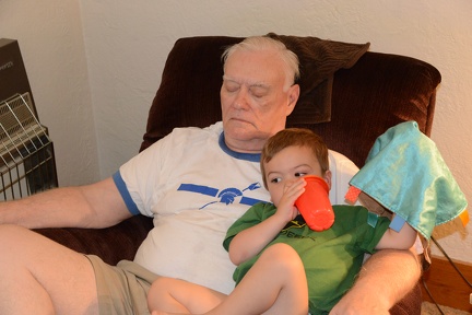 JB on grandpa s lap
